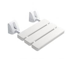 mjb Faltbarer Wand-Duschhocker Badhocker Wandmontage Duschstuhl klappbar Wickelstuhl für ältere Menschen Behinderte Anti-Rutsch-Stuhl in Weiß Max. 120 kg