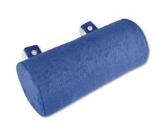 Arsvita Badewannen-Kissen mit Saugnäpfen, weicher Bezug in vielen Farben und Größen, Komfort Badekissen Nackenrolle (Größe: Ø11 x 25cm - Spa Ausführung in der Farbe: dunkelblau)