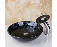 Jgophu Victory Handmalerei Künstlerische Waschbecken Waschbecken Zähler Glas Waschbecken mit Wasserhahn Waschbecken Sets Donner Blitzfigur