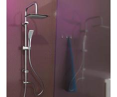 EISL Duschset EASY FRESH, Duschsäule 2 in 1 mit großer Regendusche (250 x 200 mm) und Handbrause, ideal zum Nachrüsten durch Nutzung vorhandener Bohrlöcher, komplettes Montageset, Chrom DX12006