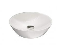 Aqua Bagno KR-45 Aufsatzwaschbecken, Waschschale aus Keramik, Waschbecken rund 45cm, Handwaschbecken