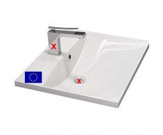 Einbau-Waschbecken 60x46cm eckig | 60cm Einbau-Waschtisch zum einlassen in eine Platte | Material: hochwertiges Mineralguss | Qualität MADE IN EU