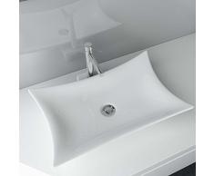 Waschbecken24 Design Keramik Waschtisch Aufsatz Waschbecken Waschplatz für Badezimmer Gäste WC A68