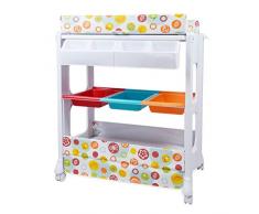 KYSZD-Baby Tragbarer Organizer Zwei Arten praktischer Wickeltisch für Babys, Massagepflegetisch, Badestation, mit abschließbaren Rädern, Aufbewahrungskorb Berühren
