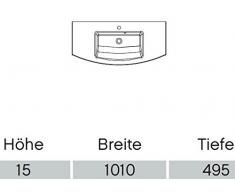 PELIPAL Cassca Glas-Waschtisch/GWTR 51-1010-KW/B: 100 cm