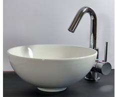 Kleines Keramik Aufsatz Waschbecken rund 28cm Gäste-Bad