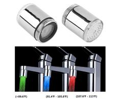 3-Farben temperaturempfindliche Farbverlauf LED-Licht Küche Bad Wasserhahn Wasser Duschkopf Kinder Hände waschen Mehr für Küche, Bad, Bad Becken, Waschbecken(2 PC)