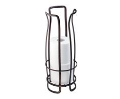 iDesign Axis Toilettenpapierhalter, freistehender WC Rollenhalter für Reserverollen, rostfreier Klorollenhalter für 3 Ersatzrollen, Metall bronze