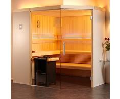Infraworld Sauna Aurora Premium 210 x 210 cm Elementsauna 391035 Hemlock/Hemlock - 3 Glaselemente