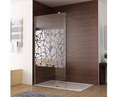Walk in Dusche Duschwand 90 x 195cm Duschtrennwand Duschabtrennung 8mm ESG NANO Glas mit schutzfolie