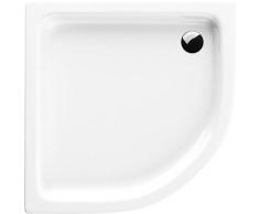 Acryl-Duschwanne 80x80x17 R55 Duschtasse Grando Plus Viertelkreis Duschkabine Styroporträger extra flach Sanitär-Acryl Duschbecken stabil weiß+ Viega Tempoplex