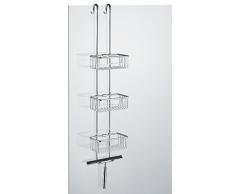 Duschablage Duschregal Duschkorb mit 3 Körben zum einhängen inkl. Handtuchhalter und Glaswischer