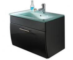 Waschplatz mit Glaswaschbecken in anthrazit; Maße (B/T/H) 70x49,5x51 cm