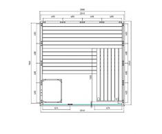 Sauna mit Glasfront Massivholz 208 x 206 x 204 cm Blockbohle 40 mm