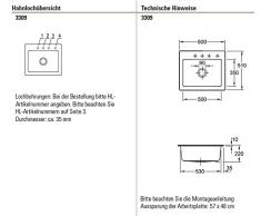 Villeroy & Boch Subway 60 S Graphit Grau Keramikspüle Einbaubecken Küche Auflage