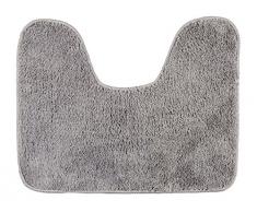 WENKO 22342100 WC-Vorleger mit Ausschnitt Grey, Polyester, 40 x 50 cm, Grau
