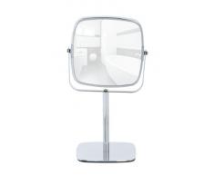 Wenko 3656500100 Kosmetikspiegel Kare - Standspiegel, 500% Vergrößerung, Stahl, 17 x 29.5 x 13 cm, Chrom