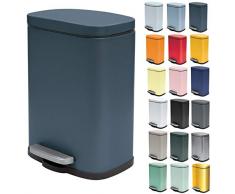 Spirella Kosmetikeimer 5 Liter Edelstahl mit Absenkautomatik und Inneneimer Akira Badezimmer Mülleimer Softclose Abfalleimer Petrol