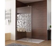 Walk in Dusche Duschwand 100 x 195cm Duschtrennwand Duschabtrennung 8mm NANO Glas mit schutzfolie