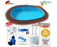 Schwimmbecken 7,37 x 3,60 x 1,20 Set Stahlwandpool Ovalpool Swimmingpool 7,37 x 3,6 x 1,2 Ovalbecken Stahlwandbecken Fertigpool oval Pool Sets Einbaupool Pools Gartenpool Einbaubecken Komplettset