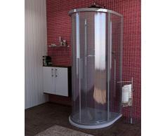 Duschkabine 90x90, Runddusche 900x900x2000 mm (LxBxH), Halbkreisdusche 90x90 cm, 4-teilig, ESG 8/6 mm, Schiebetüren