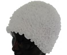 Fashy Damen Badehaube Rüschen, weiß, 3448