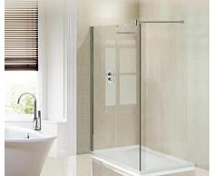 WalkIn Duschtrennwand Duschabtrennung ESG 600x2000mmx8mm verstellbare Stange 750-1000mm