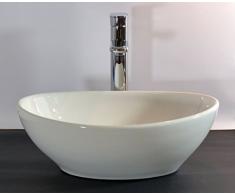 Kleines Keramik Aufsatz Waschbecken oval Gäste WC 40x32cm