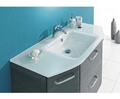 Pelipal - Alika 19 - Badmöbel - 112 cm - 2-teilig mit Glas-Waschtisch usw. in Graphit Struktur quer NB