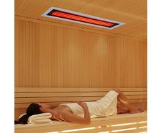 Infrarotstrahler GKR-AR Glaskeramik RotLicht für Sauna inkl. Abdeckrahmen, Tiefenwärmestrahler, Vollspektrumstrahler, IR-Strahler ABC für Wand und Deckenmontage, Infrarot-Deckenstrahler, Wasserfest und Hitzebeständig, Laborgeprüft,
