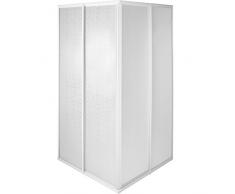 TecTake Duschkabine Duschabtrennung Eckeinstieg | Rostfreier Aluminiumrahmen | 2 Schiebetüren aus Kunststoff - verschiedene Größen (80x80x185cm | Nr. 402752)