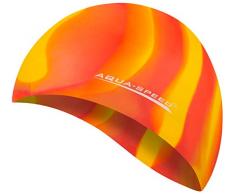 Aqua Speed Badekappe Herren | Silikon | Bademütze | Badehaube | Mehrfarbig + Aufbewahrungstasche Bunt / 59