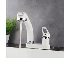 Germany Pull Lavatory Faucet - Standbecken Doppelloch Dreiloch Waschbecken Waschkopf Lifting Stretch Stretching Dusche Weiß