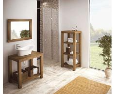 Badmöbel Set ARTE Massivholz Badmöbel mit Waschbecken 80 cm Prestige (4)