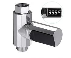 Yinuoday Duschwasserthermometer Digitales LED-Display Badethermometer Selbsterzeugendes Durchflussthermometer für Ältere Kinderkinder