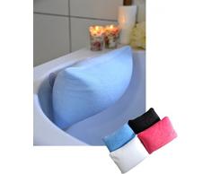 Luxus Badewannenkissen Farbe: pink mit Saugnäpfen Badewannen Kissen Nackenkissen mit Microperlen