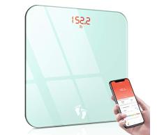 Cocoda Personenwaage Digital mit App, Smart Körperwaage Bluetooth Waage Personen mit Step-On Technologie & Leicht Lesbar Backlit LED Display, BMI Waagen, 0.2-180kg (2 x AAA Batterien Inklusiv)