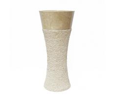 Säulenwaschbecken Standwaschbecken Steinwaschbecken Waschbecken Handwaschbecken 90 cm Marmor Stein Säule Rund Creme