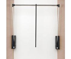 Kleiderlift verstellbar Schrank-Lift Wardrobelift Kleiderstange - Modell Servetto | Kleiderlüfter klappbar schwarz / vernickelt | breiten-verstellbar 770 - 1200 mm | GedoTec® powered by Häfele