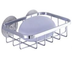 Wenko Seifenablage Ragusa - Seifenschale, Saugnapfhalterung, Edelstahl rostfrei, 13 x 3,5 x 10,5 cm, glänzend