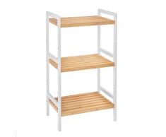 SONGMICS Bambus Küchenregal Breite 45 cm Standregal Bücherregal Badregal Natur mit 3 Ablagen BCB73Y