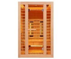 Home Deluxe – Infrarotkabine – Redsun M Deluxe Plus – DUO Strahler: Vollspektrum- und Magnesiumstrahler – Holz: Hemlocktanne - Maße: 120 x 105 x 190 cm – inkl. komplettem Zubehör (Redsun M DP)