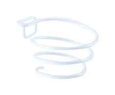 Baslinze Haartrocknerhalter Kabelhalter Haartrockner Halterung Ohne Bohren, Patentierter Kleber + Selbstklebender Kleber, Edelstahl, Matte Finish, Fönhalter (Weiß)