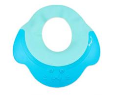 Shampoo Schutz für Babys, Haare waschen ohne Tränen, für 0-9 Jahre zum Überstülpen, 100% wasserdicht I weiche Silikonhaut, Augenschutz und Ohrenschutz, Haarwaschhilfe, Kinder Duschkappe, blau