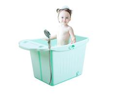 Badewannen mit Belüftung Bidets Faltbare Kinderbadewanne große Babybadewanne Babybadewanne Baby Schwimmen Yongchi (Color : Green, Size : 84 * 49 * 47cm)