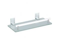 MSV Bad Regal Tabarca Eckregal Duschregal aus Aluminium und Glas - kleben und bohren