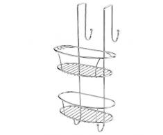 Spirella Hängeregal für die Duschabtrennung Duschregal ohne Bohren für Bequeme Aufbewahrung von Shampoo und Duschgel, Duschkorb mit 2 Ablagen und 2 Handtuchhalter