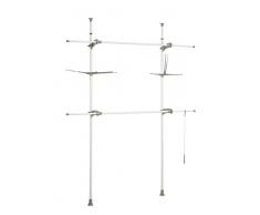 Wenko Teleskop-System Herkules Flex - verstellbares Ordnungssystem, Garderoben-System, Stahl, 116-190 x 165-300 x 36 cm, weiß