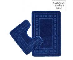 Catherine Lansfield Badgarnitur Armoni - Badematte & WC-Vorleger - Marineblau