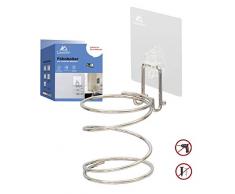 Lasabri Föhnhalterung ohne Bohren aus Edelstahl | Rostfrei rutschfest | Glatteisenhalter Haartrocknerhalter | Hair Dryer Holder